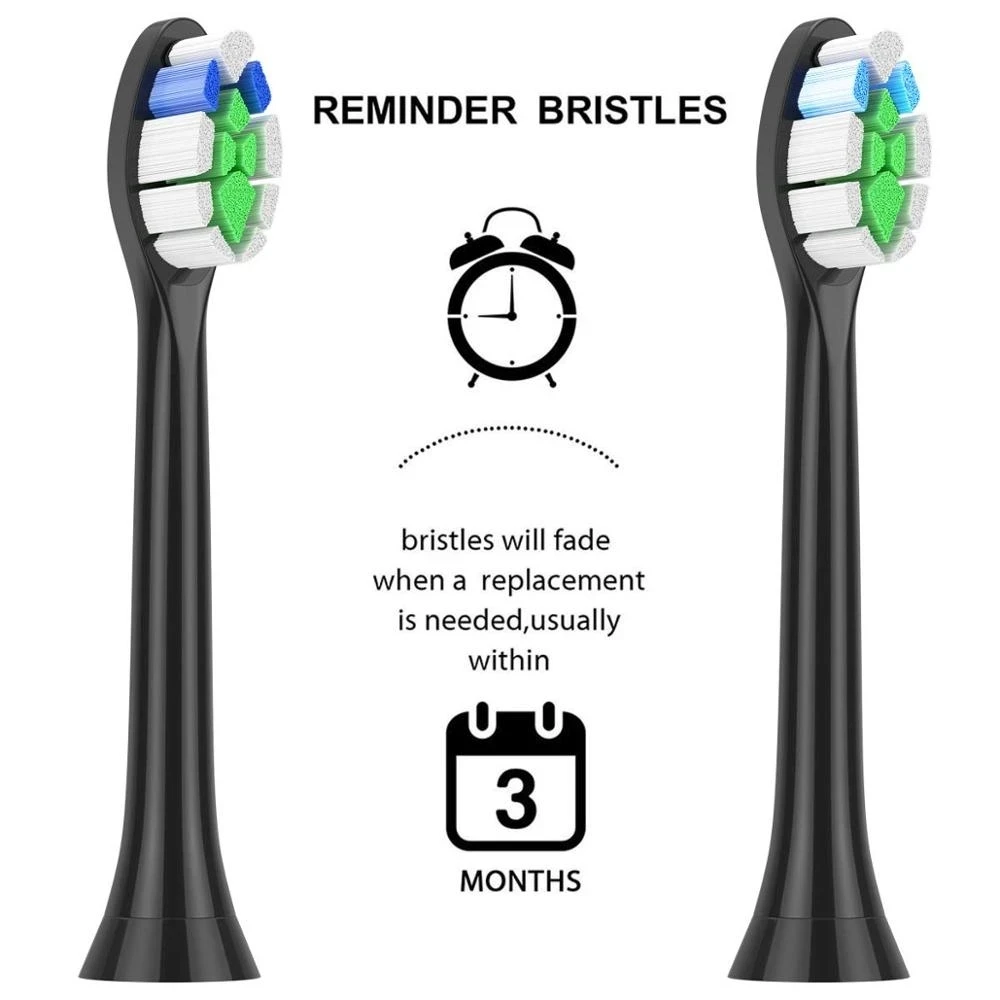Brush Heads Toothbrush Heads Replacement Toothbrush Heads Electric Toothbrush Heads Replacement Brush Heads Adapted Philips Sonicare DiamondClean HX3/HX6/HX9 Series Electric Toothbrush HX6066/71 Soft DuPont Nozzles 8pcs