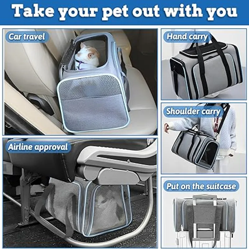 Pet Carrier Backpack Portable Breathable Foldable Cat Dog Carrier Outdoor Travel