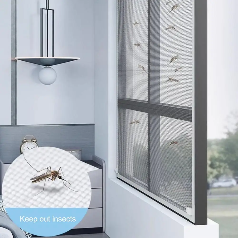 Fire-resistant Window Screen Magnetic Anti-mosquito Screen with Strong Adhesion Adjustable Mesh Window for Prevention Adjustable 3