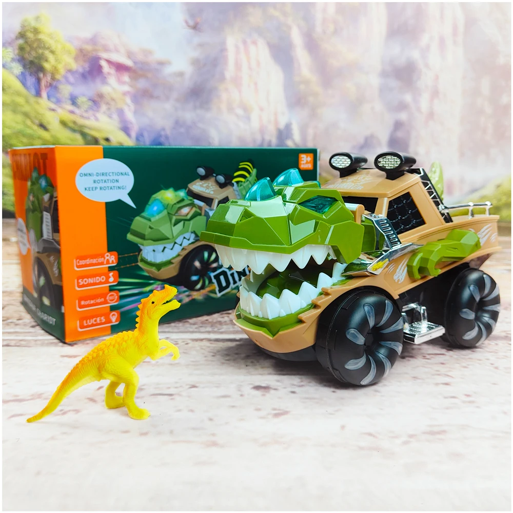 Dinosaur Car Electric Dancing Deformation Rotating Universal Boy Toy Child Kid Girl Car Christmas Birthday Gift 2