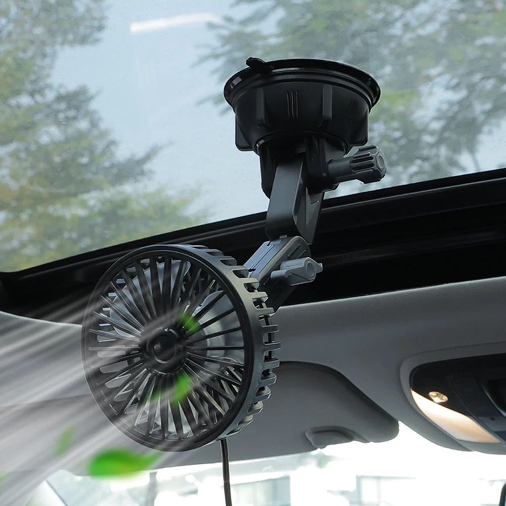 ABS Black 360 Degree Rotatable Car Ventilation Fan