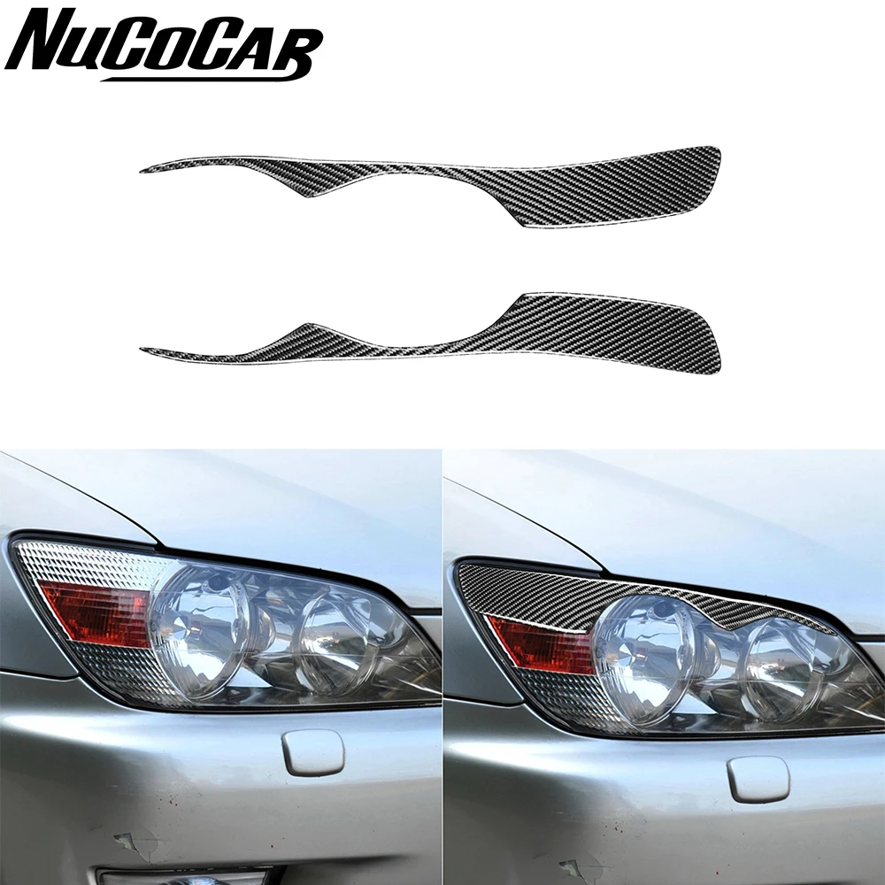 

1 Pair Headlight Eyelid Headlamp Eyebrow Strip Trim Decal Carbon Fiber Cover For Lexus IS300 IS200 RS200 ALTezza 1998-2005