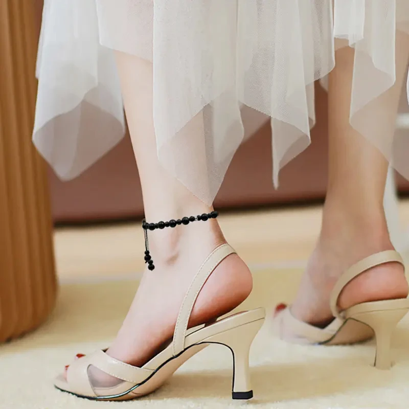 Trendy Gemstone Shungite Ankle Bracelet Healing Crystal Stone Anklet Matte Beads Protection against Radiation