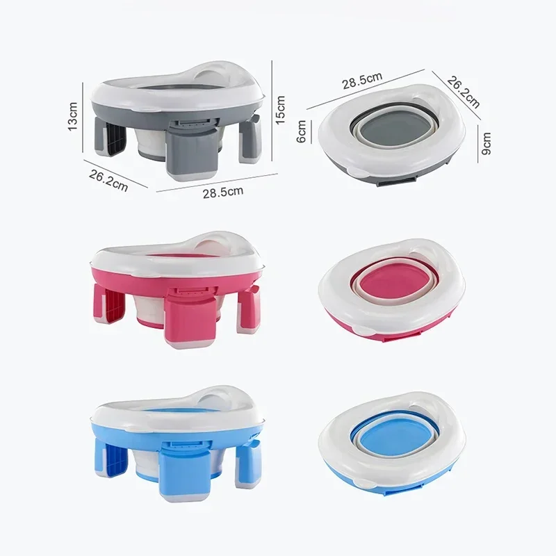 Description Picture 2 of itemPortable 3 in1 Multifunction Children's Pot Baby Training Seat Baby Toilet Seat Foldable Baby Potty Travel Toilet Easy To Clean