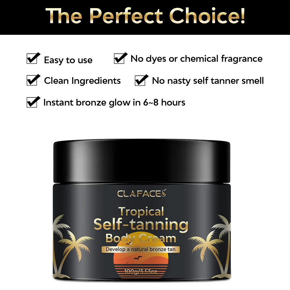 Tropical Self Tanning Beauty Cream Antique Bronze Skin Quick Absorption Sunlight Tanning Moisturizing Cream Body Care Products