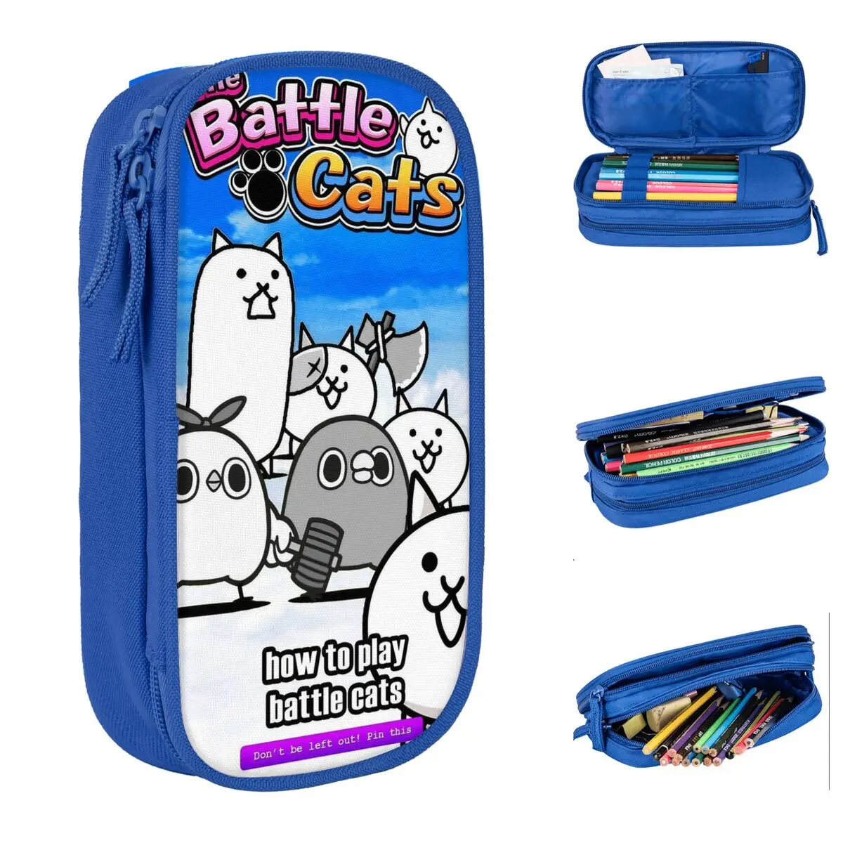 

Cartoon Game Pencil Cases Lovely The Battle Cats Pen Box Bags Girls Boys Big Capacity School Supplies Gifts Pencilcases