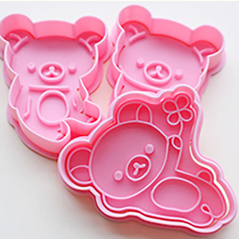 Cartoon Cute Bear Cookie Mold 3D Pressing Cookie Molds DIY Baking Tools cookie cutter,baking mold,cookie mould,baking decorating tools