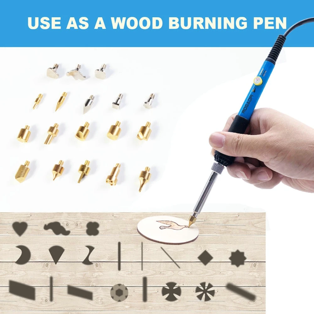 Engraving Pen Wood Burning Kit Carving Pyrography Set Adjustable  Temperature Soldering Iron Heat Transfer Gourd Engraving Tool