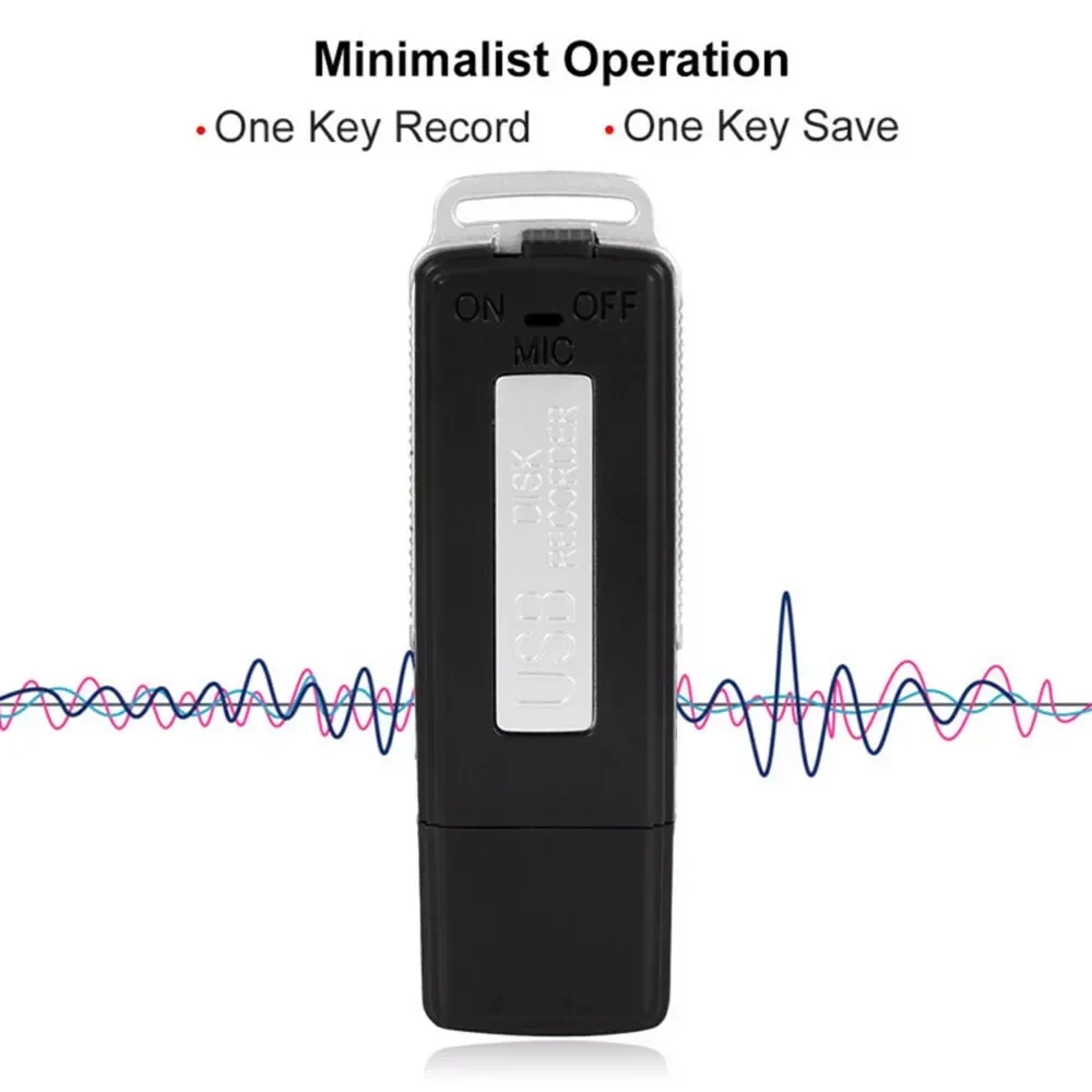 2 in 1 Mini USB Pen 8GB Key Chain Digital Audio Voice Recorder 384KBPS A Key Recording 70hours Recording usb voice recorder