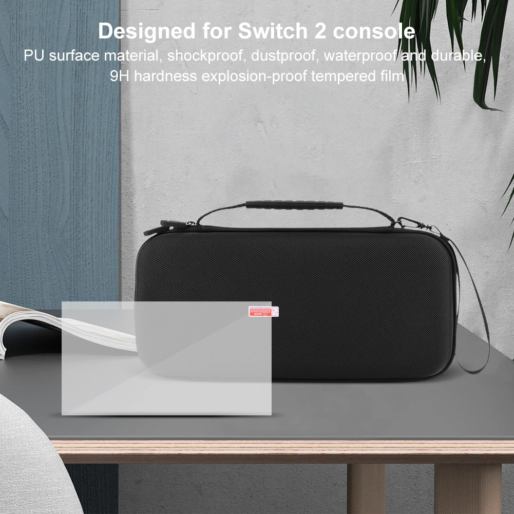 For Nintendo Switch 2 EVA Hard Case With Anti-scratch 9H Screen Protector Tempered Glass Shockproof Carrying Case Organizer Bag