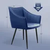 Modern Leather Dining Chairs Set of 2- High Back, Armrest, Metal Legs - Ideal for Kitchen, Dining & Reading  table restaurant 2