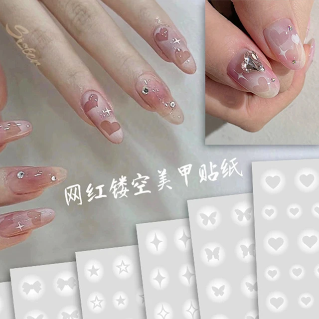 Airbrush Nail Art Stickers Decal Luxury Airbrush Stencils Nails Trendy  Salon Manicure Accesoires - Stickers & Decals - AliExpress