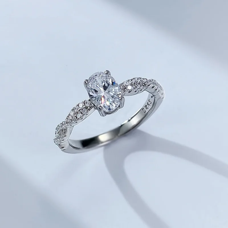 

Apaison D Color High Carbon Diamond Wedding Rings For Women 100% 925 Sterling Silver Bridal Fine Jewelry Girl Gift