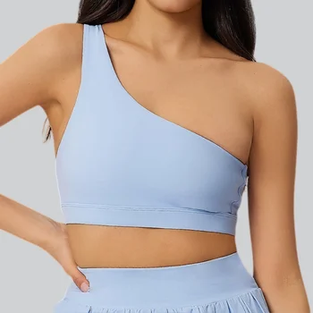 Sports Bra Gym Push Up Fitness Underwear Women Fitness Bras One Shoulder Shockproof Yoga Bra Yoga Running Bra Workout Sexy Vest