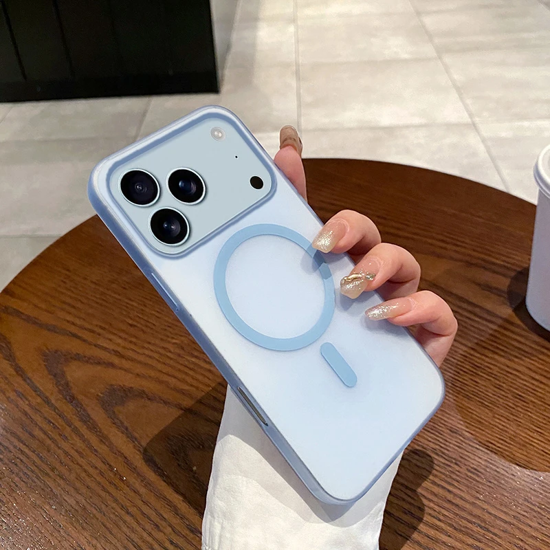 Sleek Ultra Thin Matte Hard Translucent Magnetic Wireless Charging Case