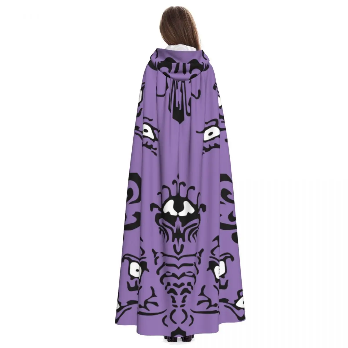 Ghost Spider Haunted House Toile Hooded Cloak Polyester Unisex Witch Cape Costume Accessory