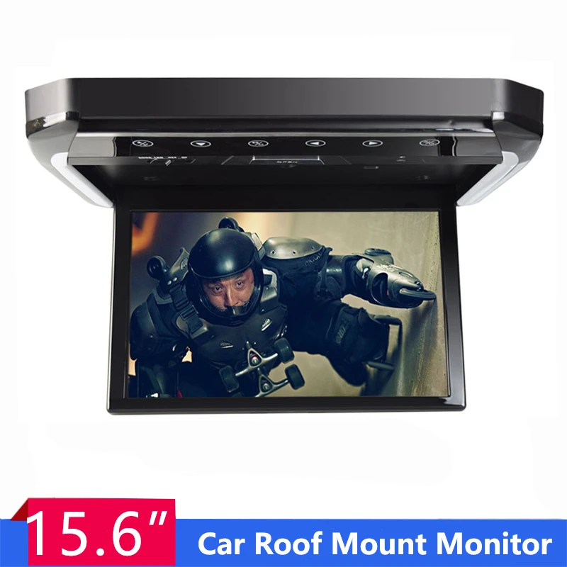 Car Roof Mount Monitor 15.6 Inch Portable Tv Hd Lcd Screen Automobile Ceiling Display 1080p