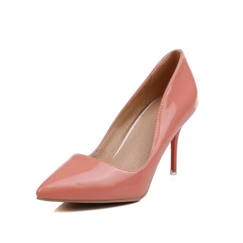 Damen-Stiletto-High-Heels mit spitzer Zehenpartie in Gelb, Rot, Schwarz, Rosa, Khaki, elegante Damenschuhe, Sandalen, flacher Mund, einfarbig, einfacher vielseitiger Stil, neuer Frühling, Herbst, Sommermodelle, glänzen – Detail 20