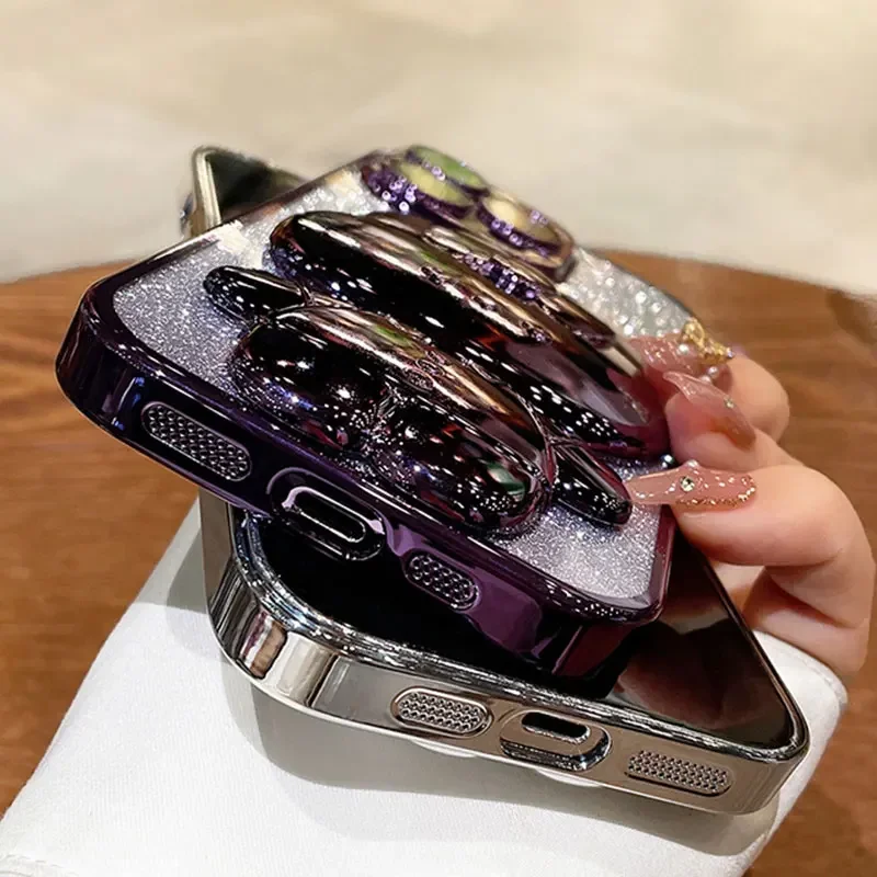 Luxury Glitter Stand Holder Shockproof Case with Rabbit Bracket