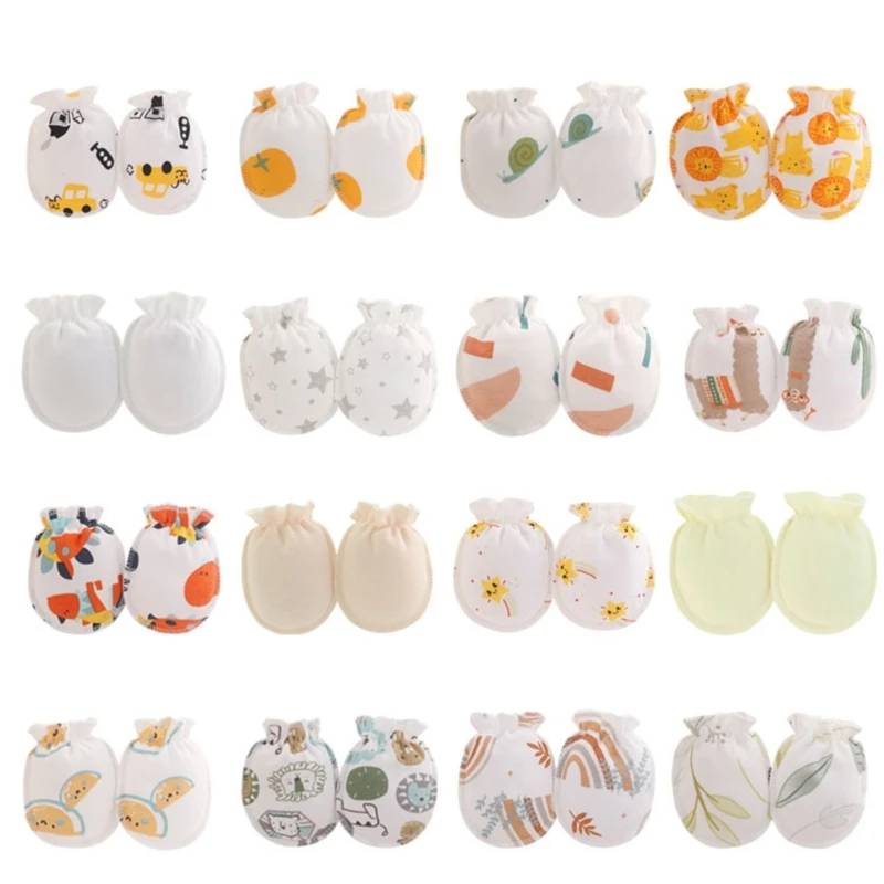 Baby Anti Scratching Gloves Baby Mittens 3Pairs Newborn Protection Face Cotton Scratch Mittens