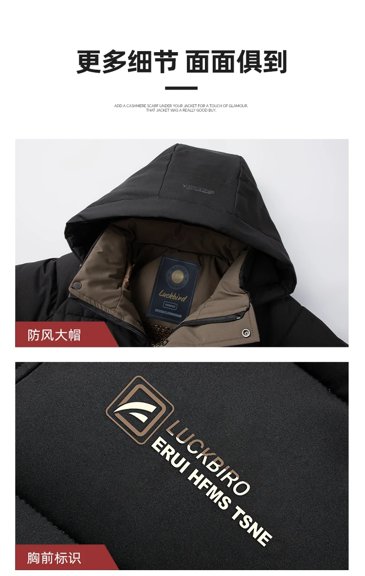 Mens Winter Parka - Casual Hooded Jacket With Detachable Hood, Cotton Filled Coat