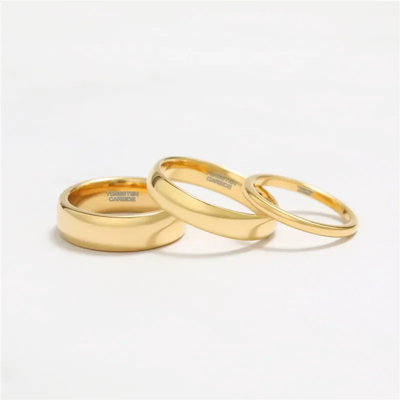 Somen Gold Color Tungsten Ring Couple for Men Women Classic Wedding/Engagement Band 4/6mm Special Valentine's Day gift for lover wedding rings couple rings finger rings jewelry rings ring jewelry