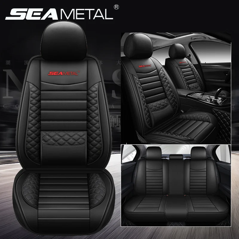 Universal Leather Car Seat Cover Cushion Front Rear Backseat Seat Cover Chai D_X
