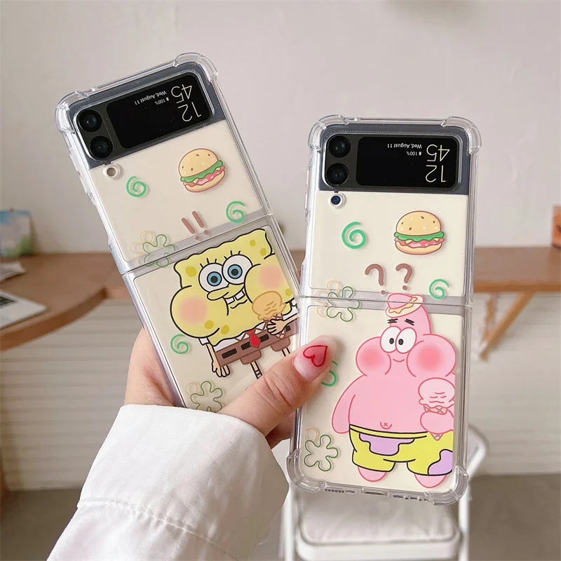 Cute Cartoon Animals Couples Phone Case For Samsung Galaxy Z Flip 3 5G Soft Clear Cover Funad For ZFlip3 Flip3 Protective Shell samsung galaxy z flip3 case