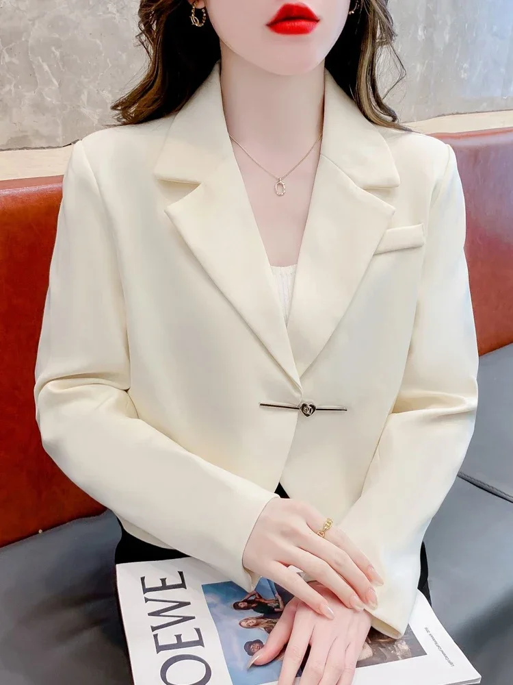 

High-end Elegant Women Short Suit Fashion Jacket Spring and Autumn Korean Style Professional Commuter Nice Coat Lady Blazer Top