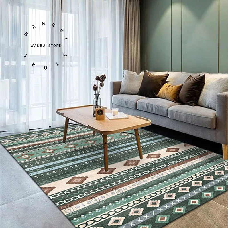 Modern Ribbed Moroccan Homestay Living Room Carpet Nordic Bedroom Study Large Area Decorative Rug Bohemian Color Style Floor Mat
