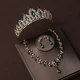 Luxury Silver Color Crystal Water Drop Bridal Jewelry Sets Rhinestone Tiaras Crown Necklace Earrings Wedding Dubai Jewelry Set main image 1