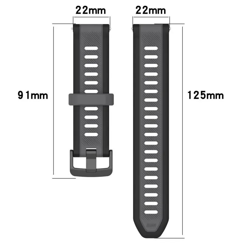 Two-Tone Silicone Watch Band, Multiple Sizes - Universal Fit