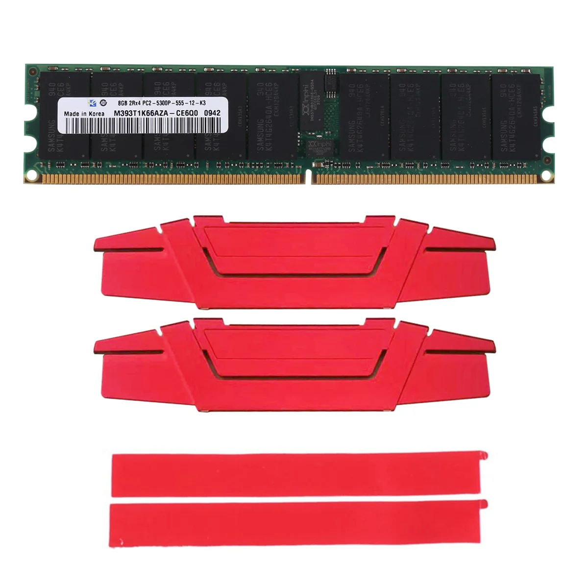 워크스테이션용 RECC RAM + 냉각 조끼, PC2 5300P 2RX4 REG ECC 서버 메모리 RAM, DDR2 8GB, 667Mhz