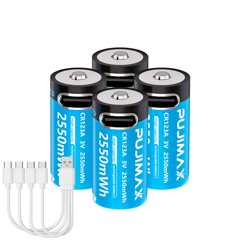 PUJIMAX Type-C Rechargeable CR123A 2550mWh 3V Lithium Battery Rechargeable Battery High Capacity  Portable Stable Output - Image 10