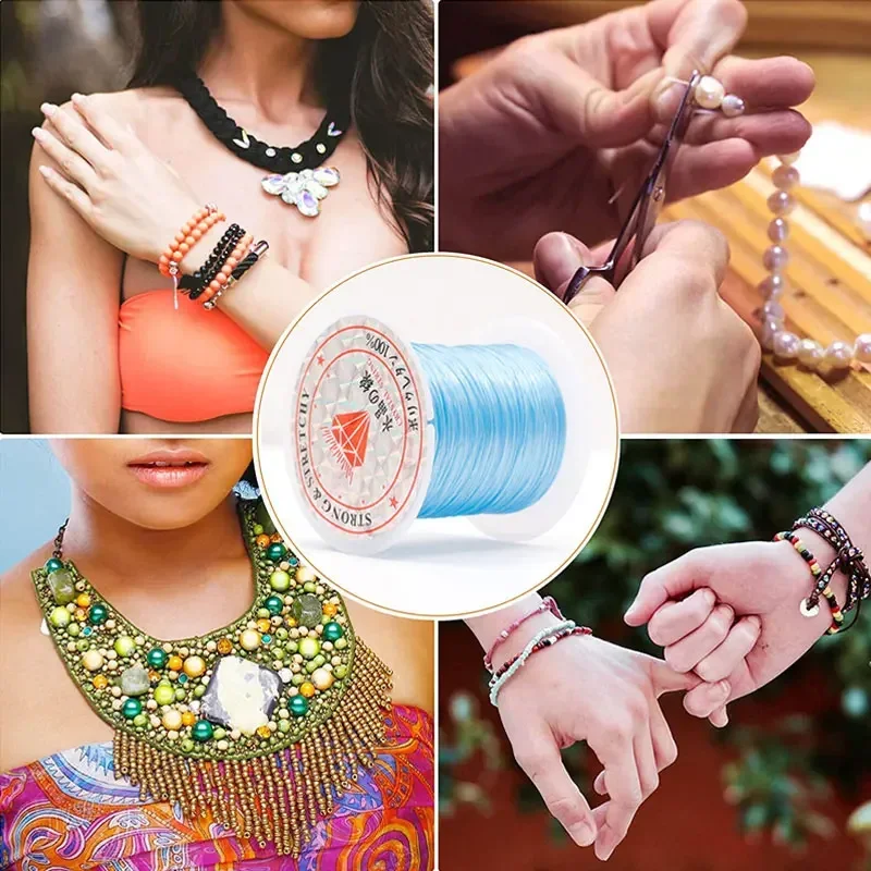 1mm Transparent Elastic Rope Round Crystal Line Rubber Cord For Jewelry  Making Beading Bracelet Flexible Fishing Thread Rope