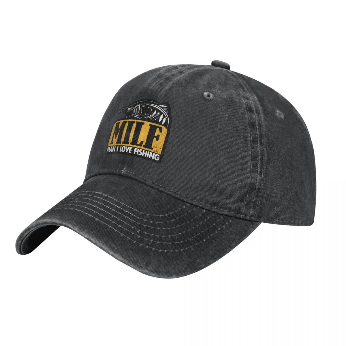 

MILF Baseball Cap Man I love fishing Tennis Skate High Quality Washed Trucker Hat Unisex Men Classic Custom Logo Snapback Cap