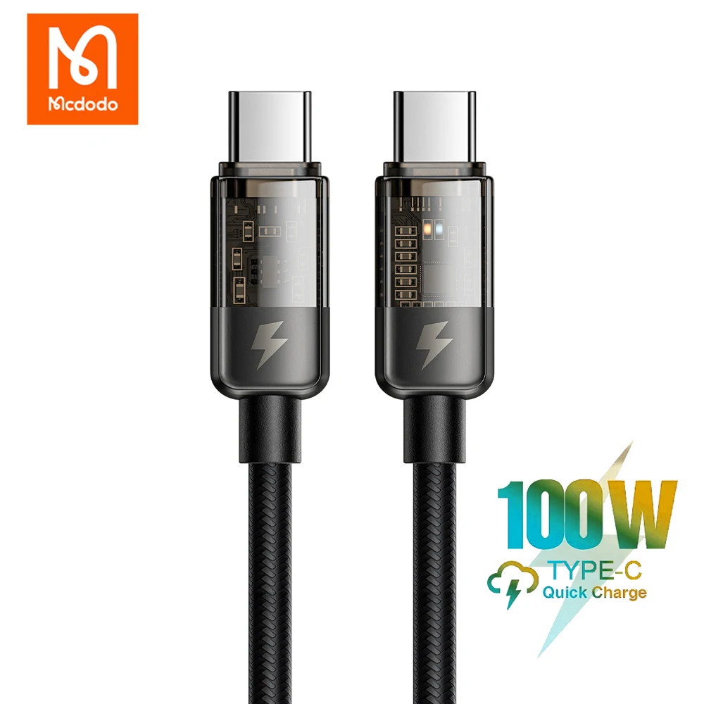 

Mcdodo Type C To Type C 100W PD Fast Charging Wire Cord For Macbook Huawei Xiaomi Samsung Tablet PC Line Auto Power Off Charger