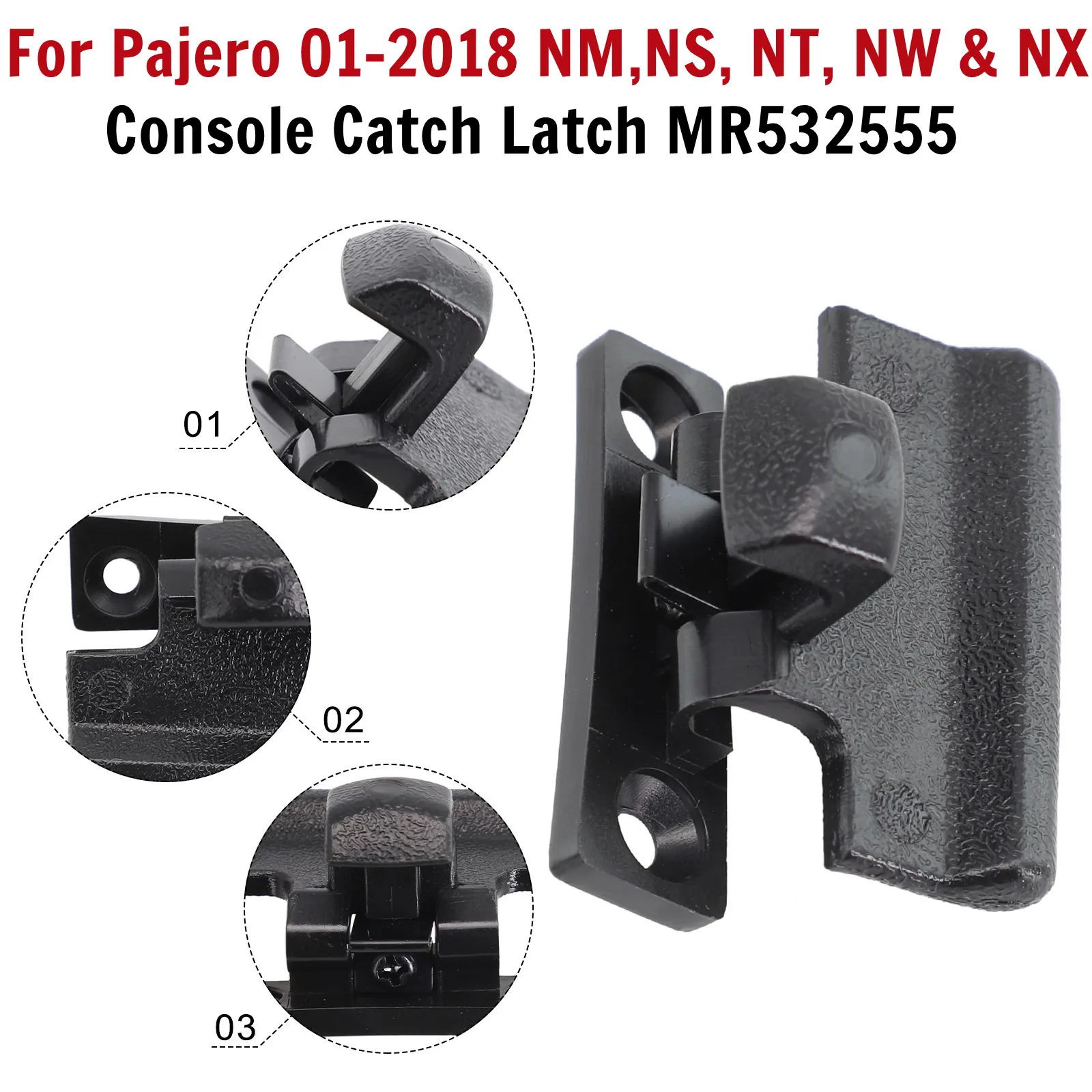 Loquet Couvercle Accoudoir Console Pour Mitsubishi Montero Pajero - Remplacement Référence MR532555 / MR532556