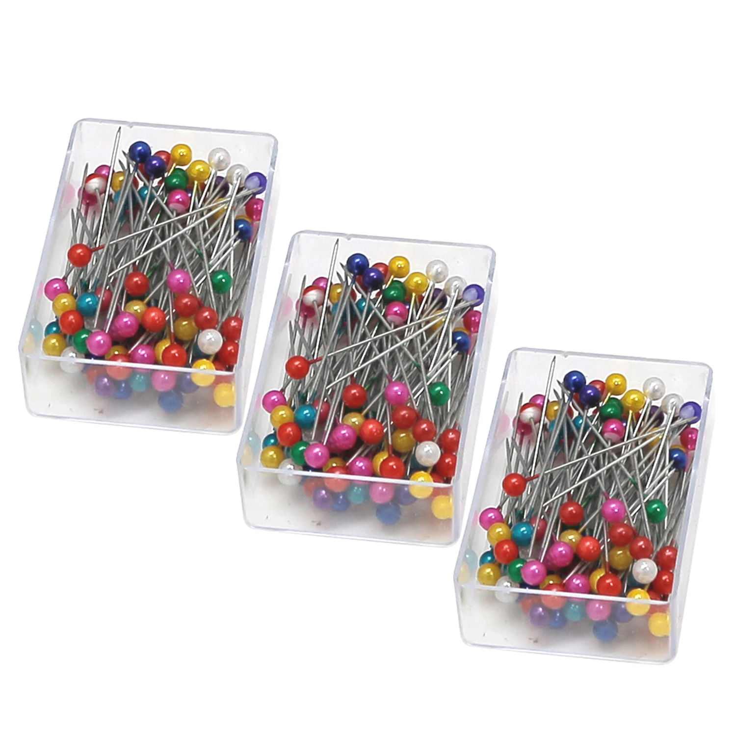 300 PCS/Lot 37mm Colorful Round Pearl Head Needles Stitch Straight Push Sewing Pins For Dressmaking DIY Sewing Accessories Tools