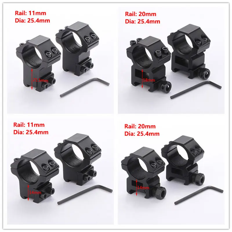 Rifle Scope Mount Ring Dia 25.4mm / 30mm Hunting Riflescope Mount Rings for Rail