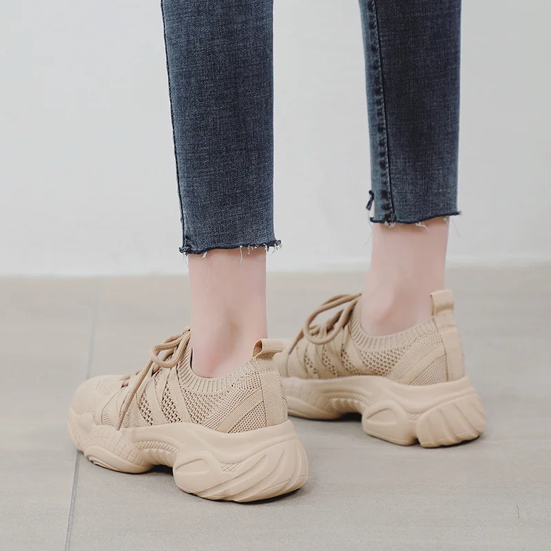 

2023 Women's Sneakers Tennis Female Fabric Shoes Roses Trainers Large Neon Mesh Heels Casual Fashion Riband Lace-Up PU Leisure