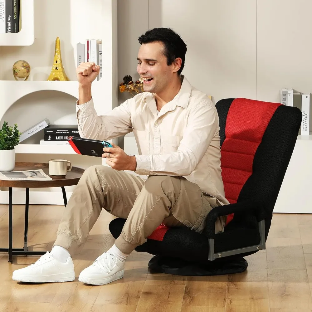 Swivel Gaming Chair Multipurpose Floor Gaming Chair for Playing Video Games, TV, Reading w/Armrest Lumbar Support -2set 3
