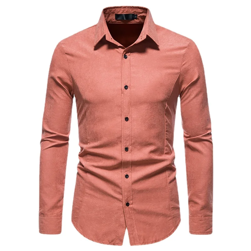

Men's Long-sleeved Solid Color Vintage Shirts