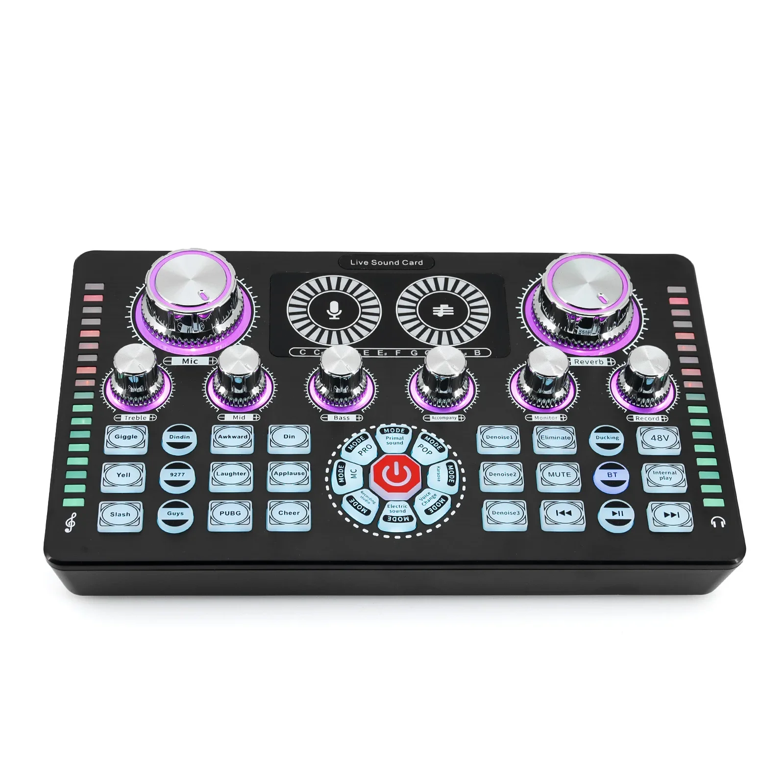 Q7 48V Phantom Portable Audio Mixer USB External Sound Card For Karaoke Podcast