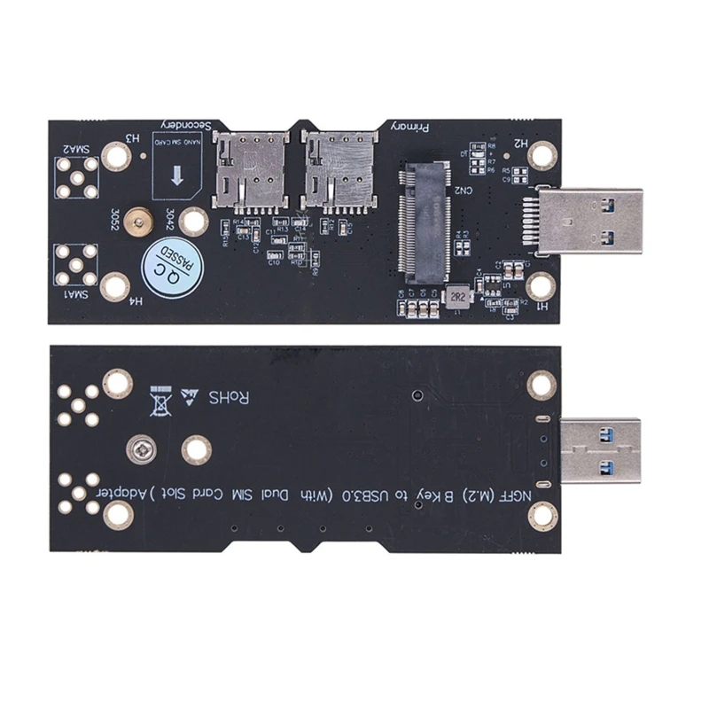 키 B용 M.2용 USB3.0 듀얼용 카드 슬롯 어댑터용 WLAN/LTE 지원 Ngff for M.2 B-Key 3042/3052 LTE 3G