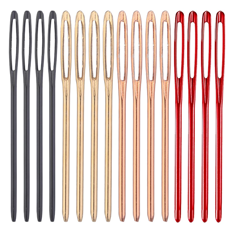 

RORGETO 30pcs/Set Colorful Large Eye Needle 7cm Blunt Headed Needle Metal Hand Sewing Needle Weaving Tool Sweater Stitching