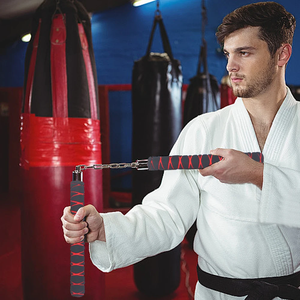 Sports Fitness Nunchuck Comfortable Grip Double Section Practice Stick Safe Training Nunchucks for Martial Arts Wingchun Kung Fu 3