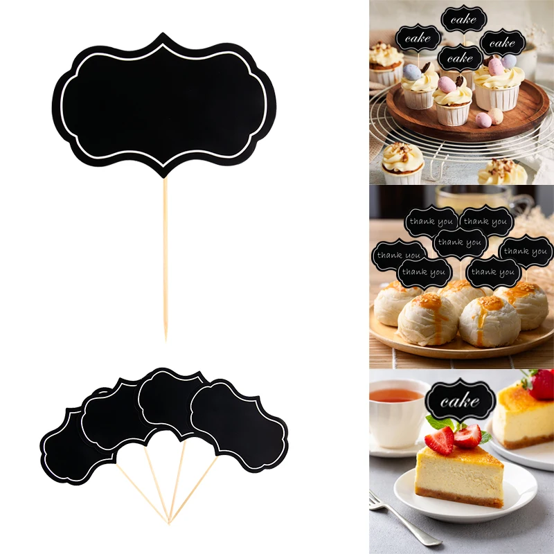 

24Pcs Blank Chalkboard Cupcake Toppers Cheese Markers Dessert Cake Topper Toothpick Birthday Party Wedding Decorations Supplies