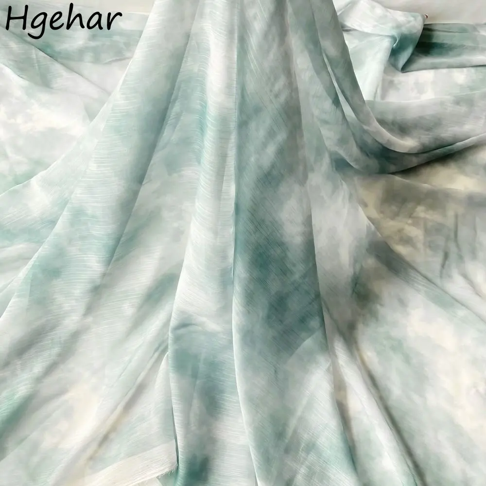Breathable Gradient Die Dye Chiffon Fabric for Dress DIY Handmade