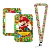 Hot Selling Game Mario Anime Cartoon Cute Frog Kawaii Student Campus Card Holder Lanyard Kids ID Badge Holder Card Sleeves 5